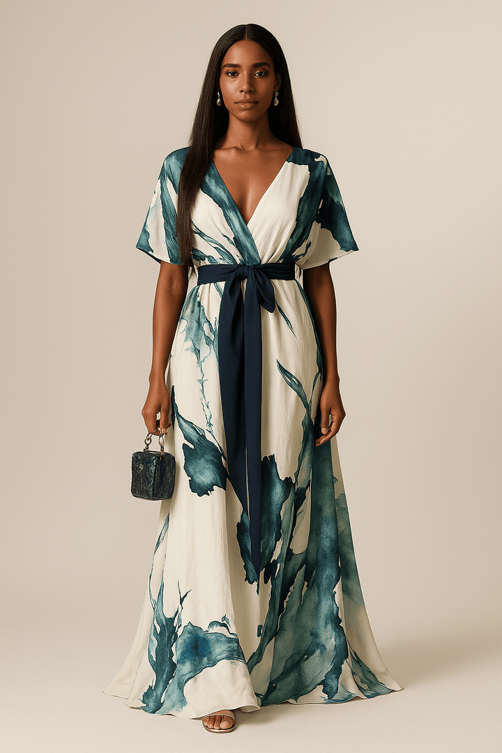 Olivia Sydney - Long Watercolor Print Dress