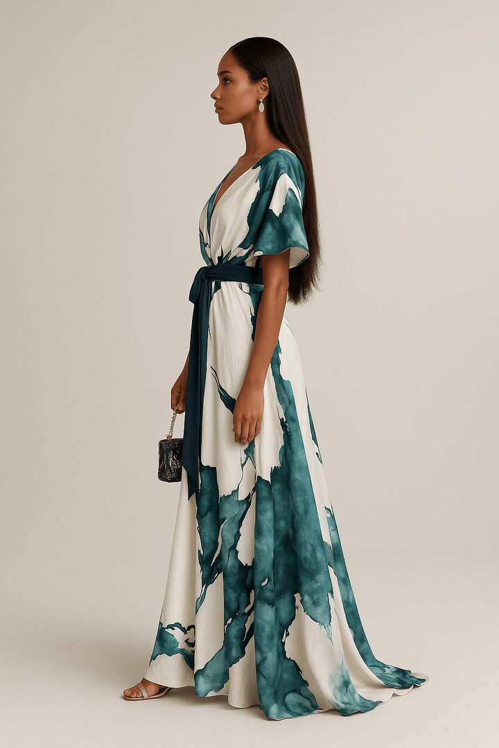 Olivia Sydney - Long Watercolor Print Dress