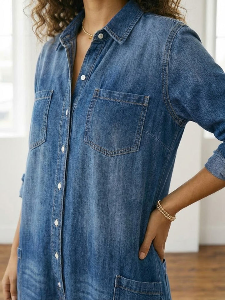 Olivia Sydney - Vintage Denim Jumpsuit with Buttons