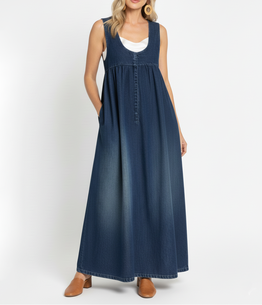 Olivia Sydney - Vintage Wash Denim Maxi Dress