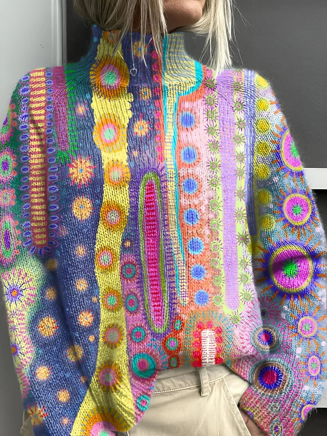 Olivia Sydney - Colorful High Neck Sweater