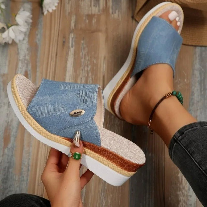 Olivia Sydney - Denim-Inspired Ergonomic Sandal
