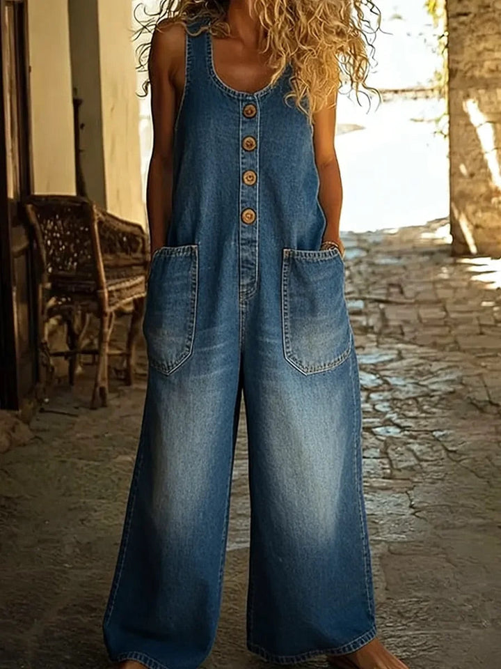 Olivia Sydney - Vintage Wash Cotton Denim Overalls
