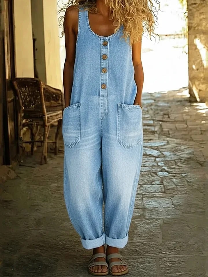Olivia Sydney - Vintage Wash Cotton Denim Overalls