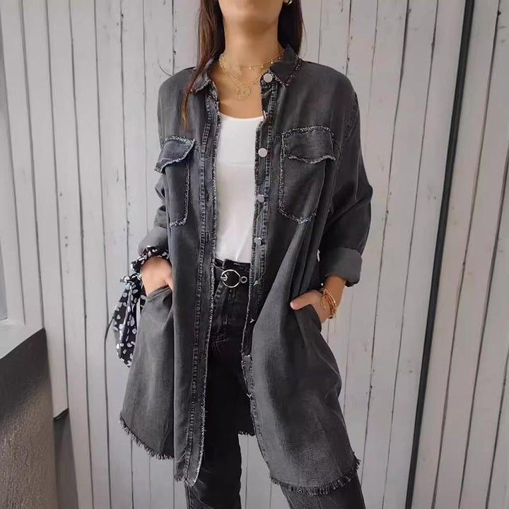 Olivia Sydney - Trendy Oversized Denim Blazer