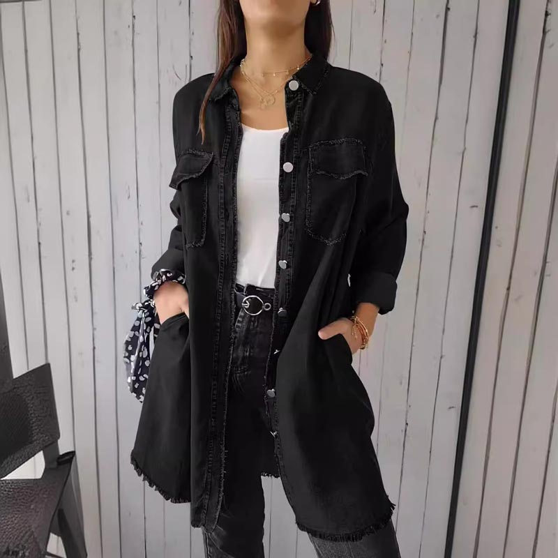 Olivia Sydney - Trendy Oversized Denim Blazer