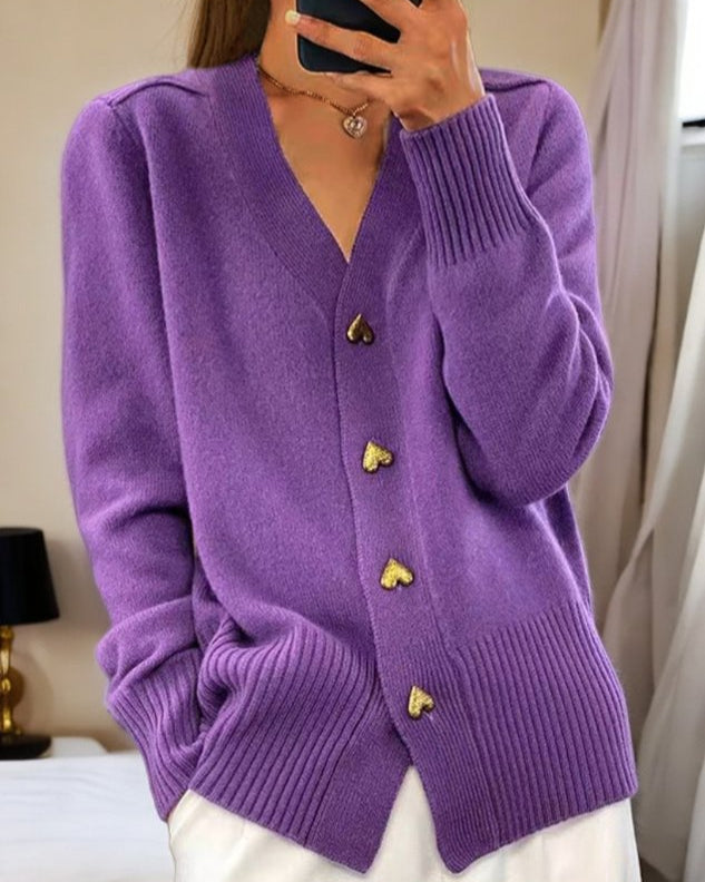 Olivia Sydney - Elegant cardigan with heart buttons