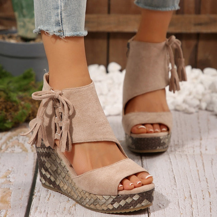 Olivia Sydney - ergonomic low-heeled bohemian woven sandal