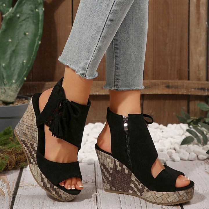 Olivia Sydney - ergonomic low-heeled bohemian woven sandal