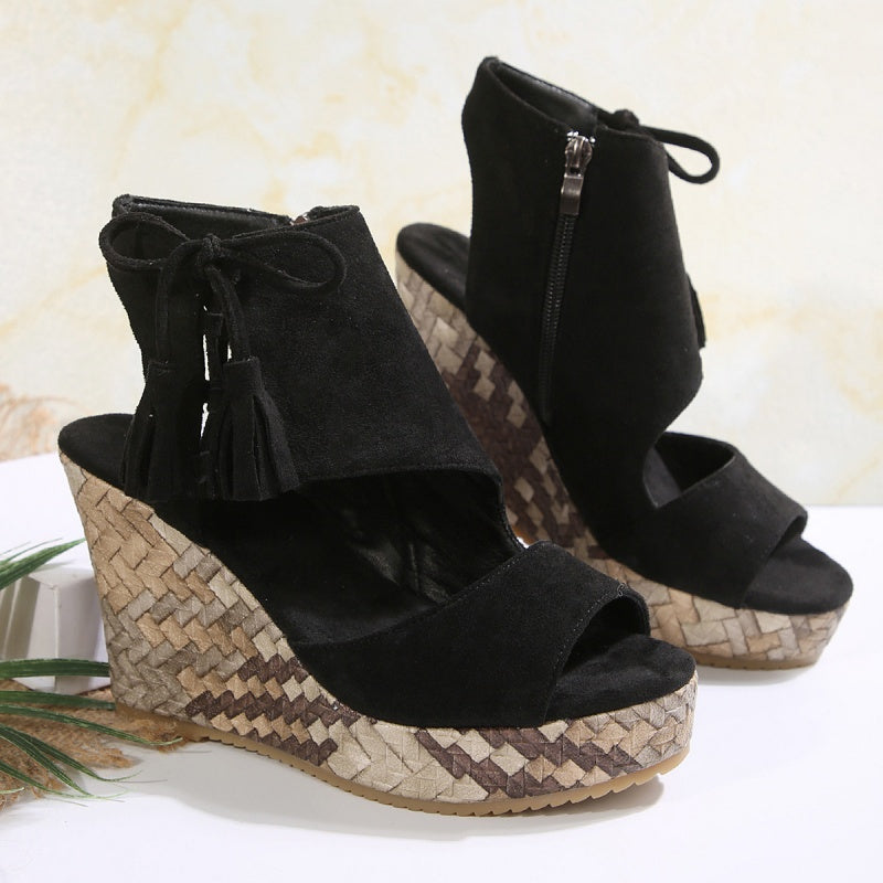 Olivia Sydney - ergonomic low-heeled bohemian woven sandal
