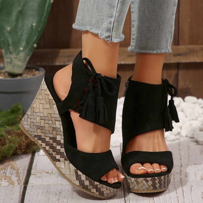 Olivia Sydney - ergonomic low-heeled bohemian woven sandal