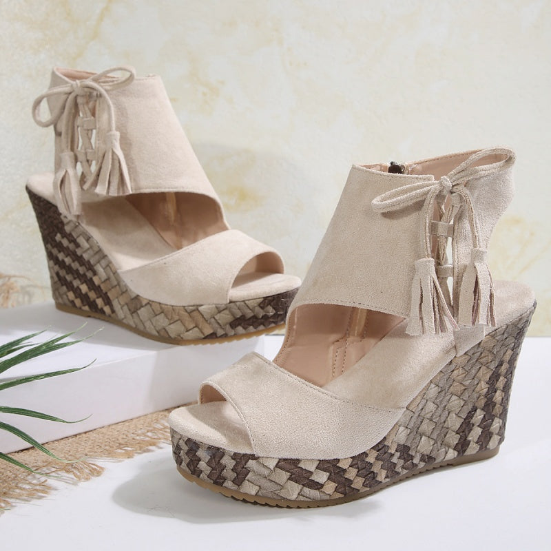 Olivia Sydney - ergonomic low-heeled bohemian woven sandal