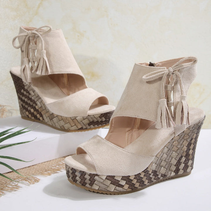 Olivia Sydney - ergonomic low-heeled bohemian woven sandal