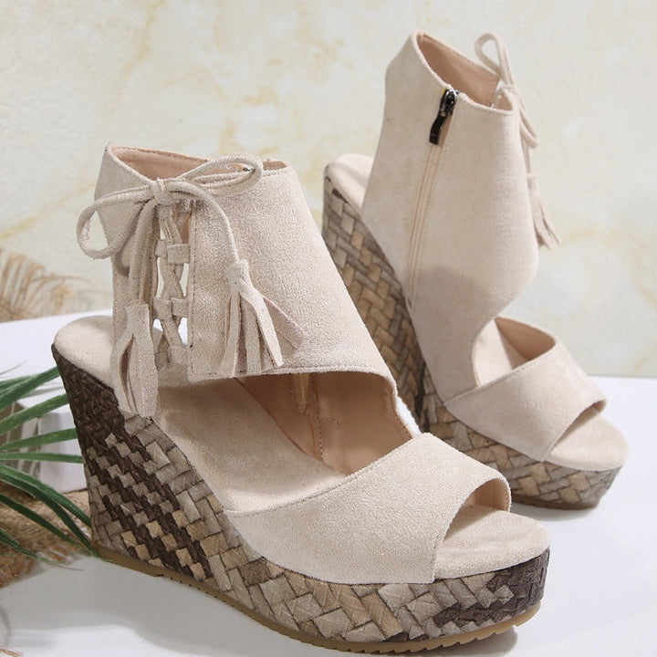 Olivia Sydney - ergonomic low-heeled bohemian woven sandal