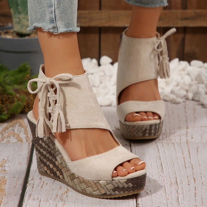 Olivia Sydney - ergonomic low-heeled bohemian woven sandal