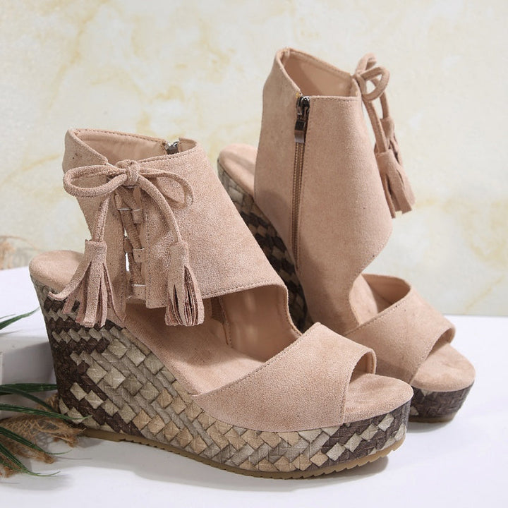 Olivia Sydney - ergonomic low-heeled bohemian woven sandal
