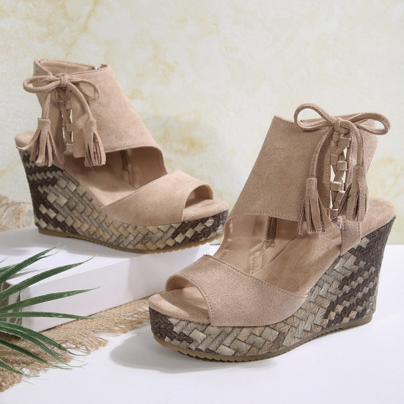 Olivia Sydney - ergonomic low-heeled bohemian woven sandal