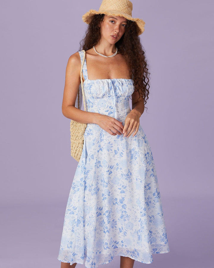 Olivia Sydney - Blue Floral Midi Dress