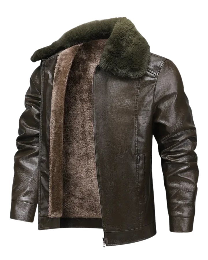Olivia Sydney - Thickened Fleece Leather Jacket