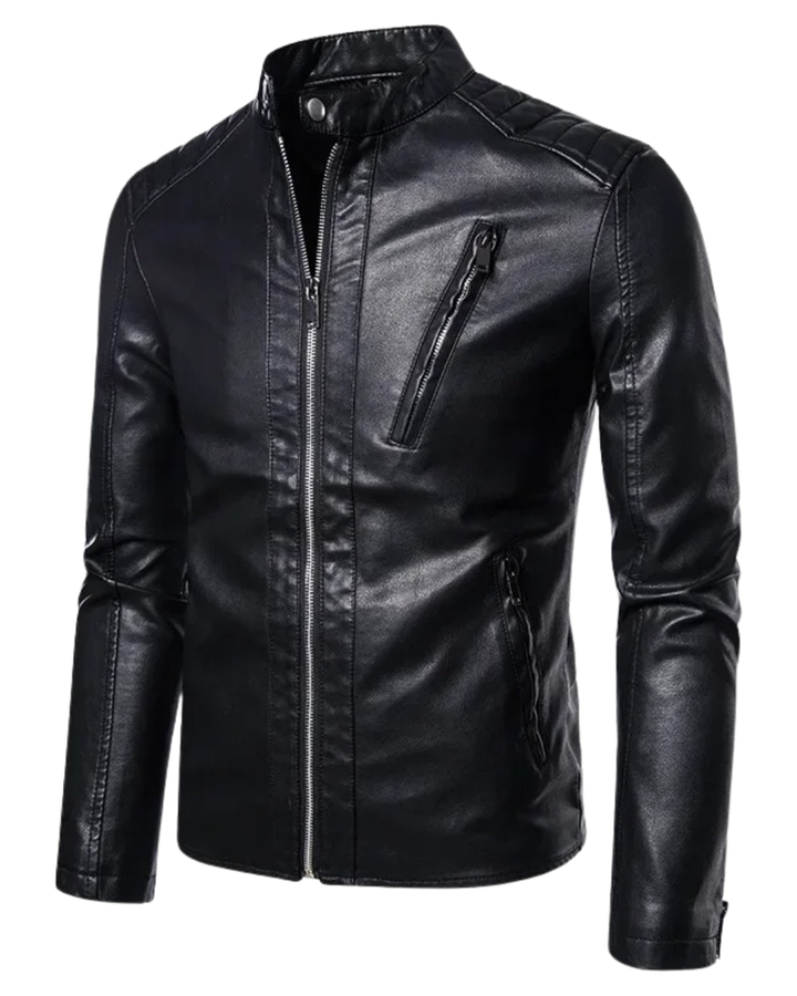 Olivia Sydney - Elegant High Collar Leather Jacket