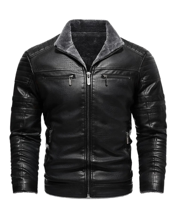 Olivia Sydney - Retro Wool-Lined Leather Jacket