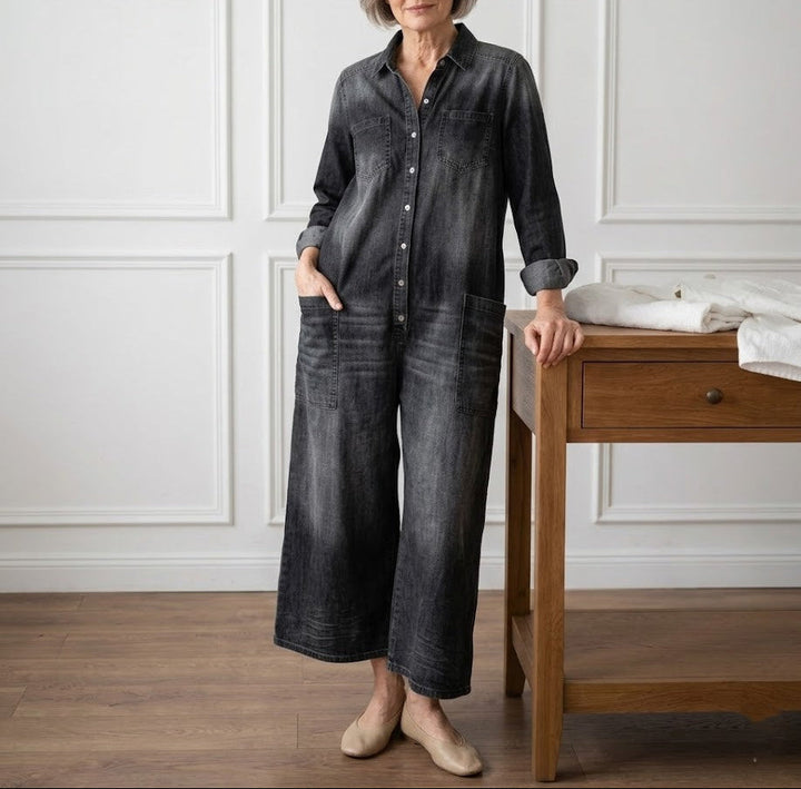 Olivia Sydney - Vintage Denim Jumpsuit with Buttons