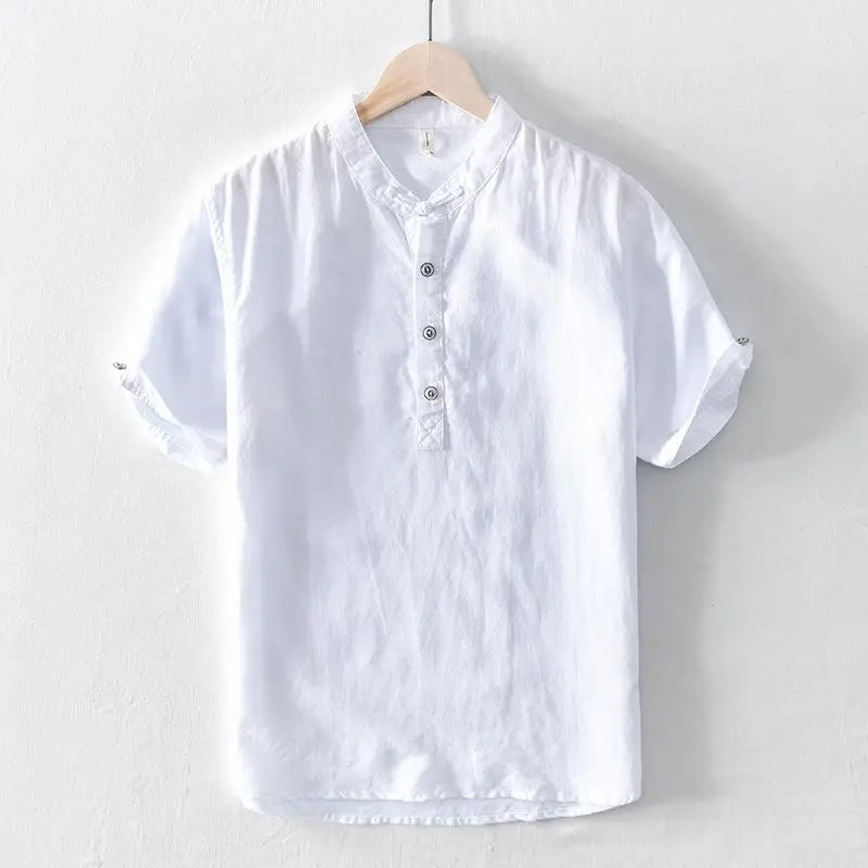 Olivia Sydney - Short-Sleeve Cotton Linen Shirt