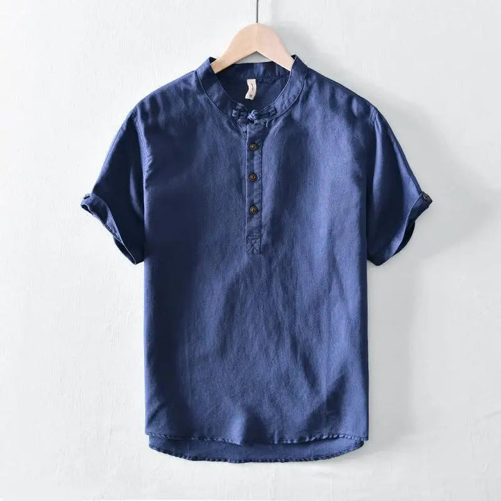 Olivia Sydney - Short-Sleeve Cotton Linen Shirt